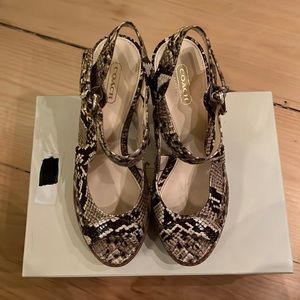 Coach Leather Snake Embossed Sandals Size 8.5